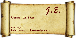 Gans Erika névjegykártya